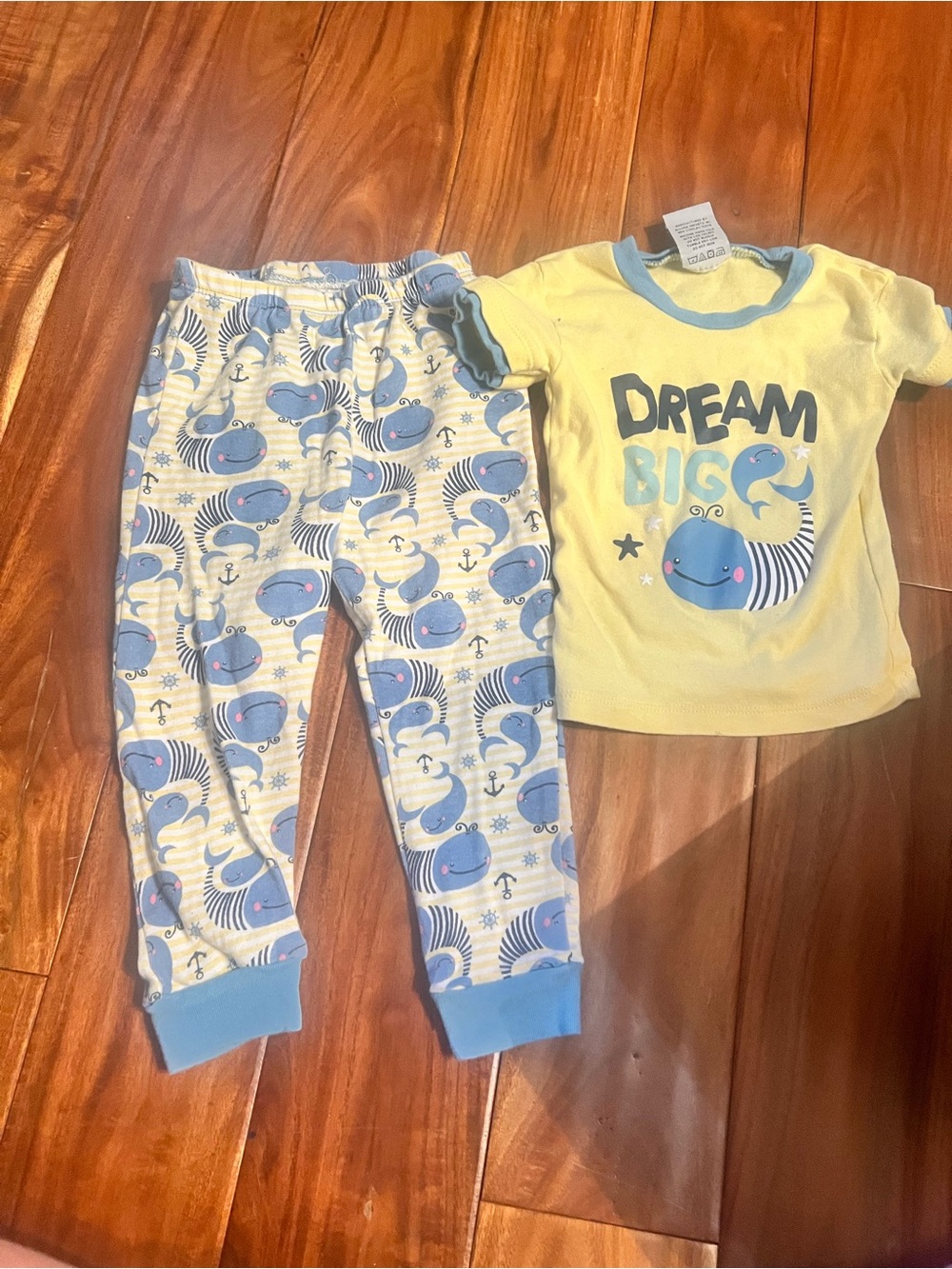 Toddler boy dream big whale pajama set. Size 4t